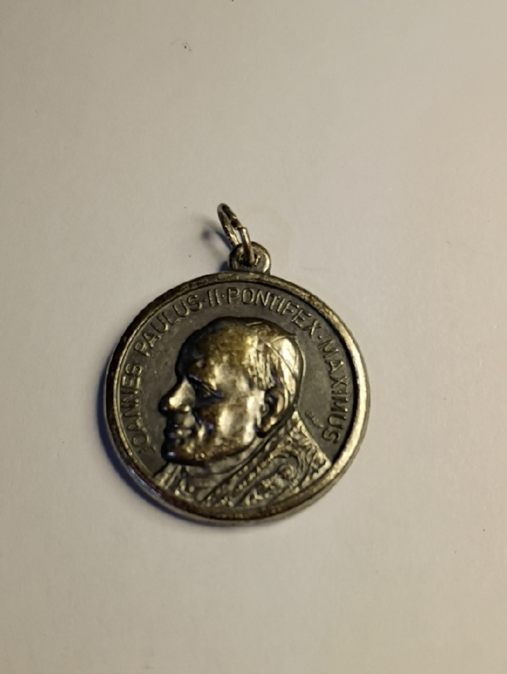 Italy Religious Saint Medal Pendant Silver Tone